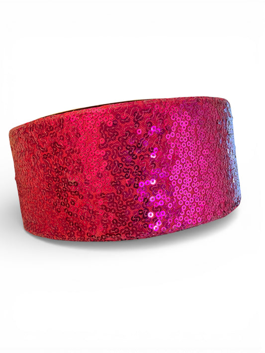 7.5cm Fiushia Sequin Ribbon  1 Yard