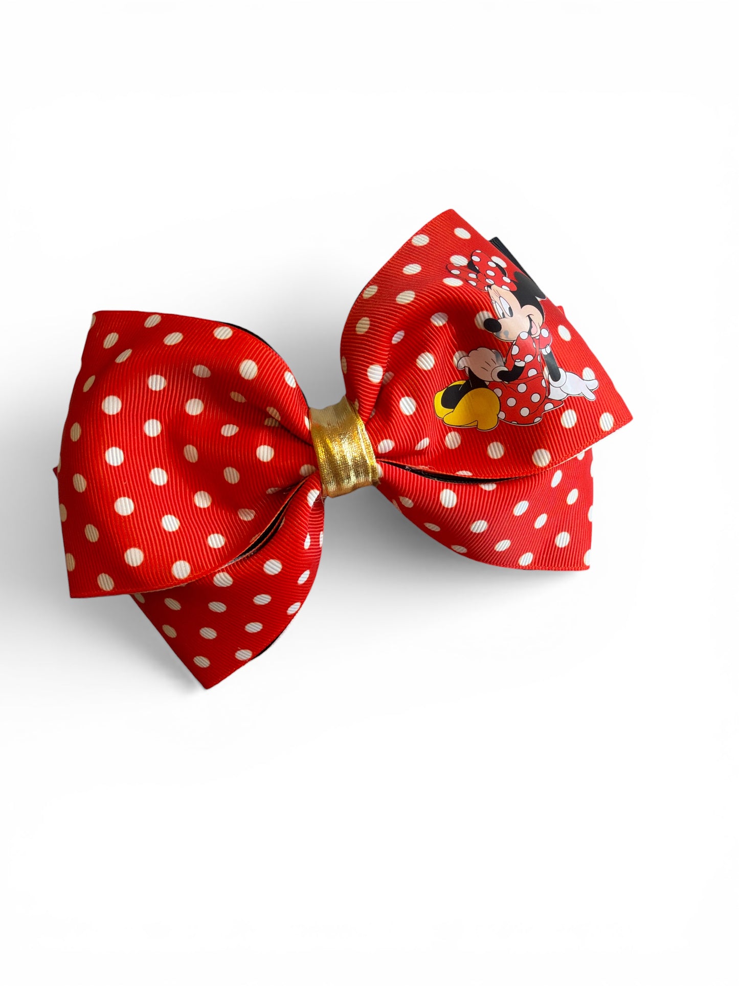 Jumbo Minnie  Hair Bow Polka Dots Red White
