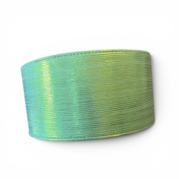 1 yard Green Mint Rain Metallic Ribbon 7.5cm/3inch
