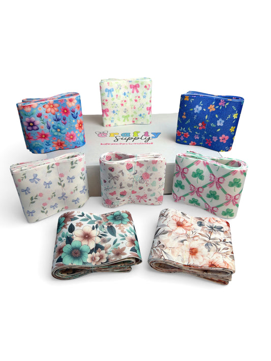 24 yards Ribbon 3inch 7.5cm  Spring Collection