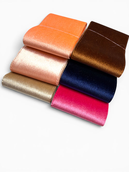 6 yards 7.5cm (3inch) Set Velvet Warm Tones Ribbon