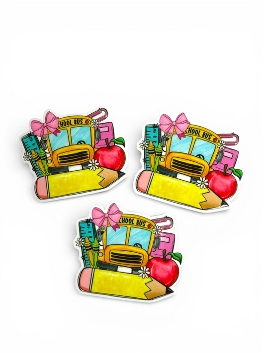 3 resins 5cm Yellow Bus with Bow Planar Resins