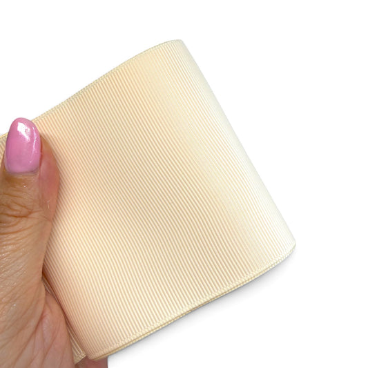 3 yards Ivory G-09   Solid Grosgrain 7.5cm 3inch
