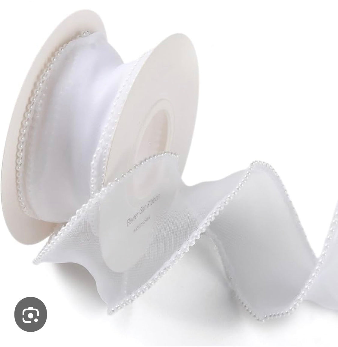 2 yards Organza with Pearl Ribbon