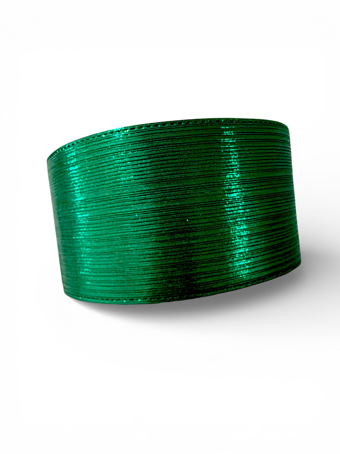 Soft Metallic Fabric Ribbon Green