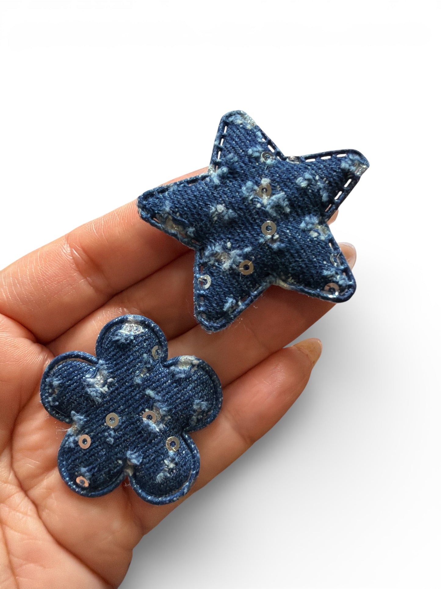 12 pcs plush  Flowers and Stars Denim  Set
