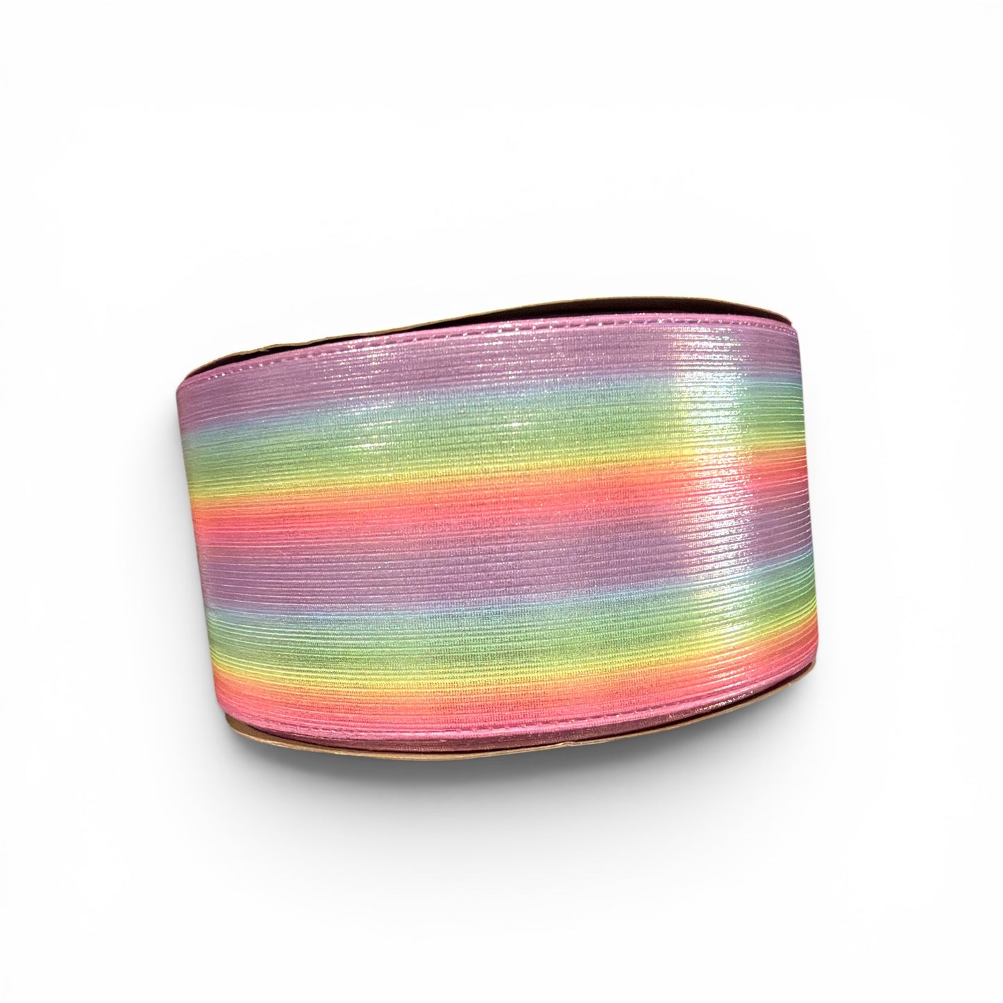 1 yard Classic Rainbow Rain Soft Fabric Metallic Ribbon 1 yard