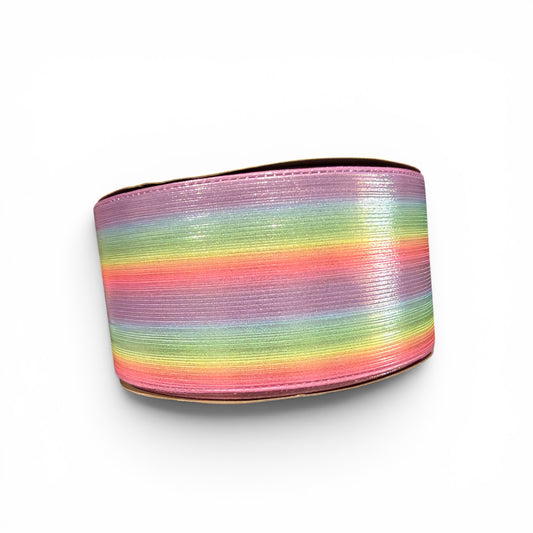 1 yard Classic Rainbow Rain Soft Fabric Metallic Ribbon 1 yard