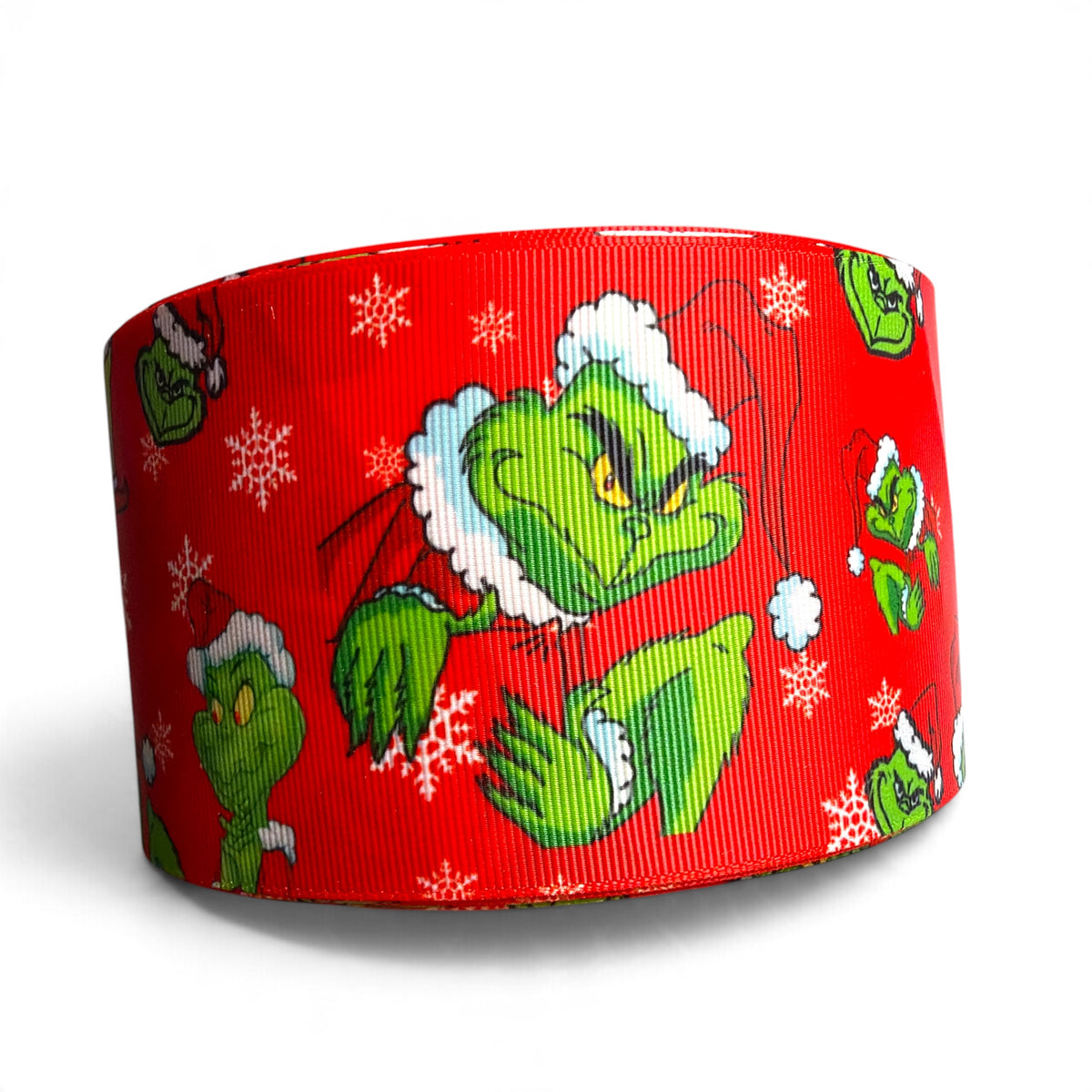 3 Yards 7.5cm-3inch Green and Furry   Printed Grosgrain