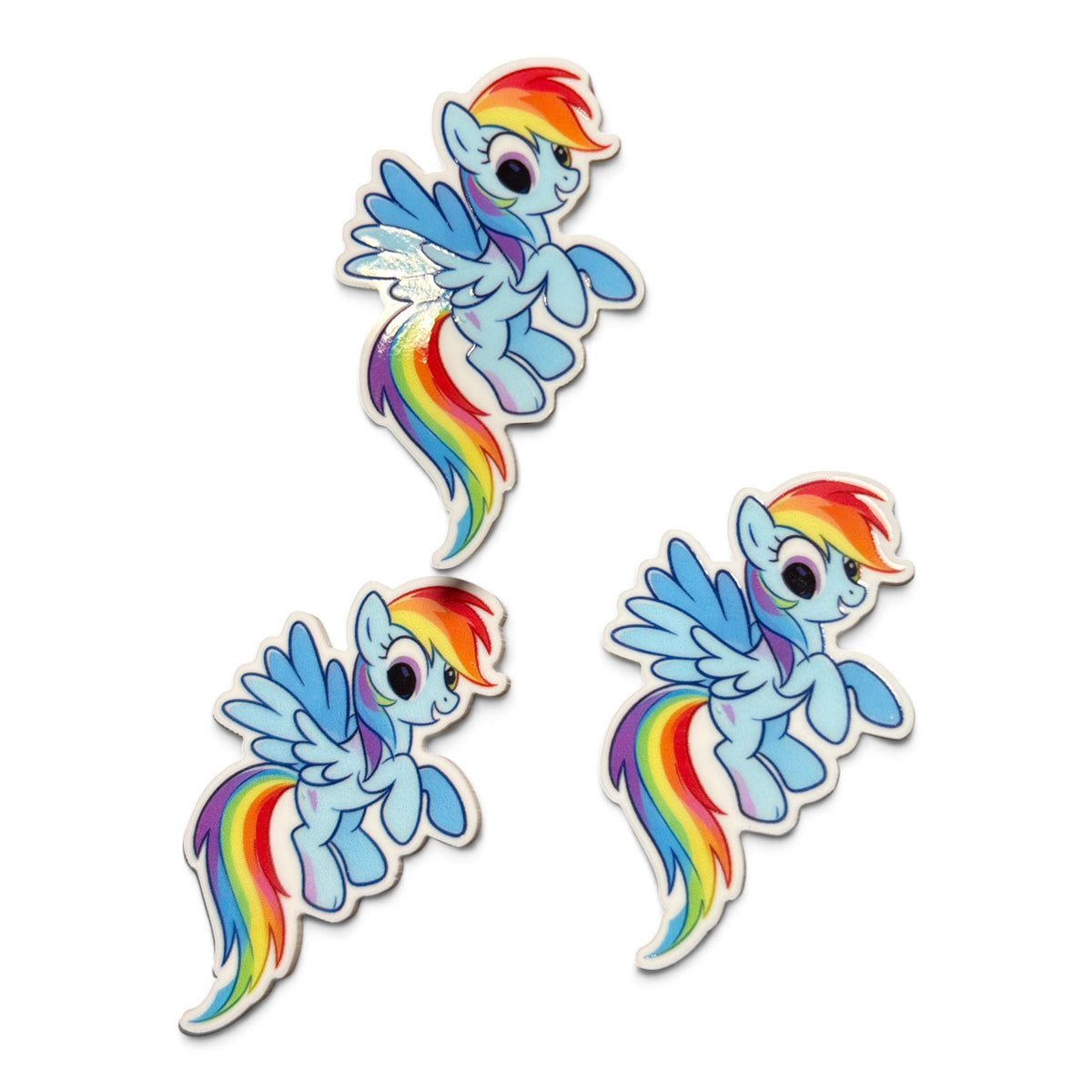 3 resins Flat Planar Rainbow Pony 5cm RES