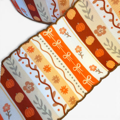 3 yards Fall Pumpkins Moonstich 7.5cm-3inch