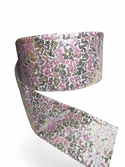 Lilac Mix Sequin Ribbon  7.5 cm 1 Yard Lilac Mix