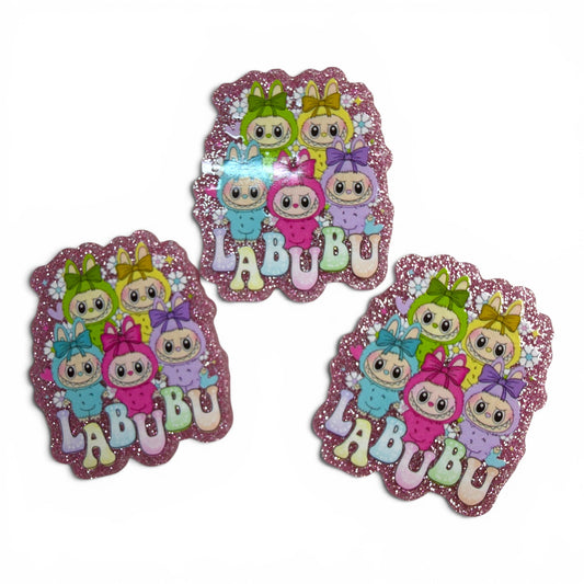 3 Glitter Resins Labubu Clouds 5cm G-1