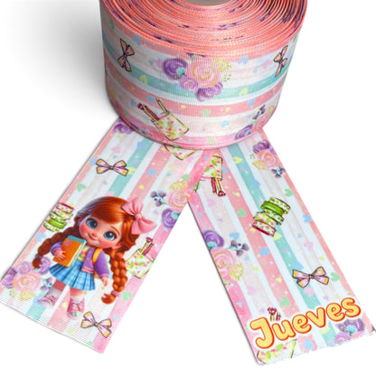 Weekdays School Princesses Semanario Escolar Princesas  7.5cm/3inch