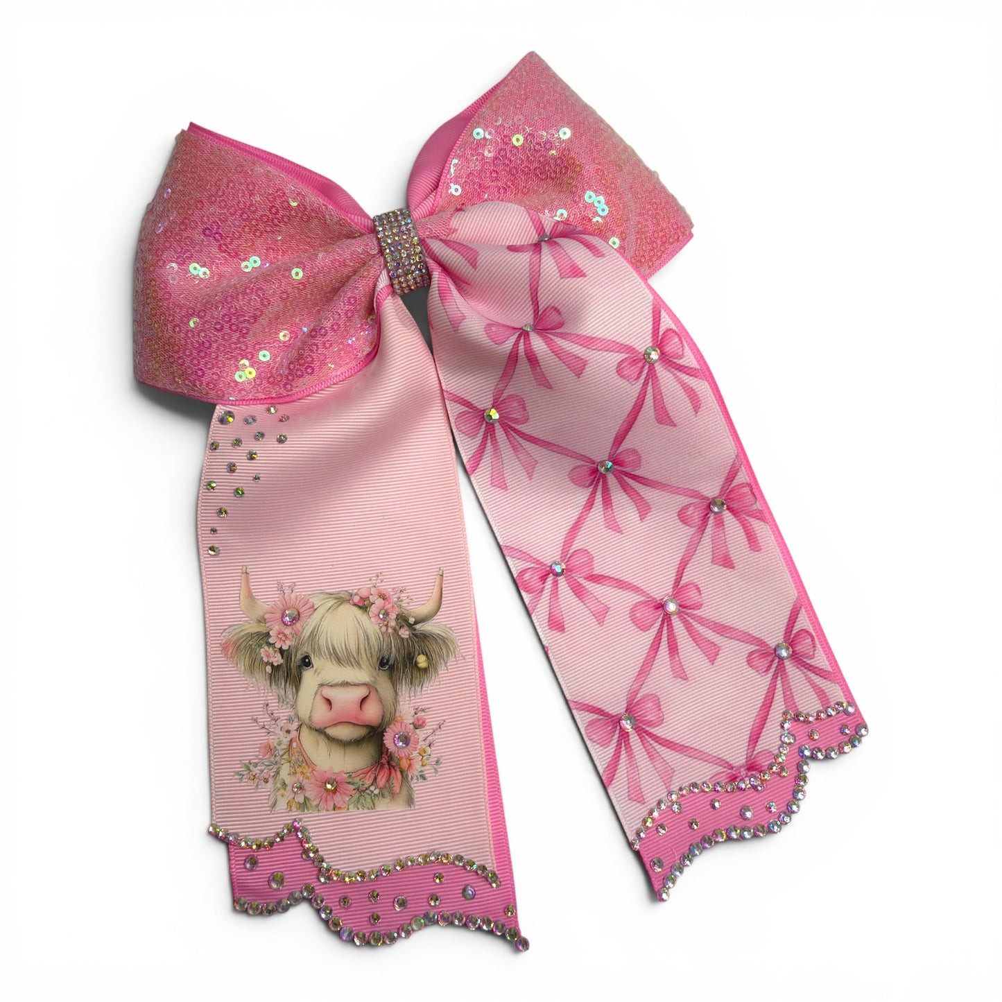 Bling Bling Cow Cuteness  Cheer Bow