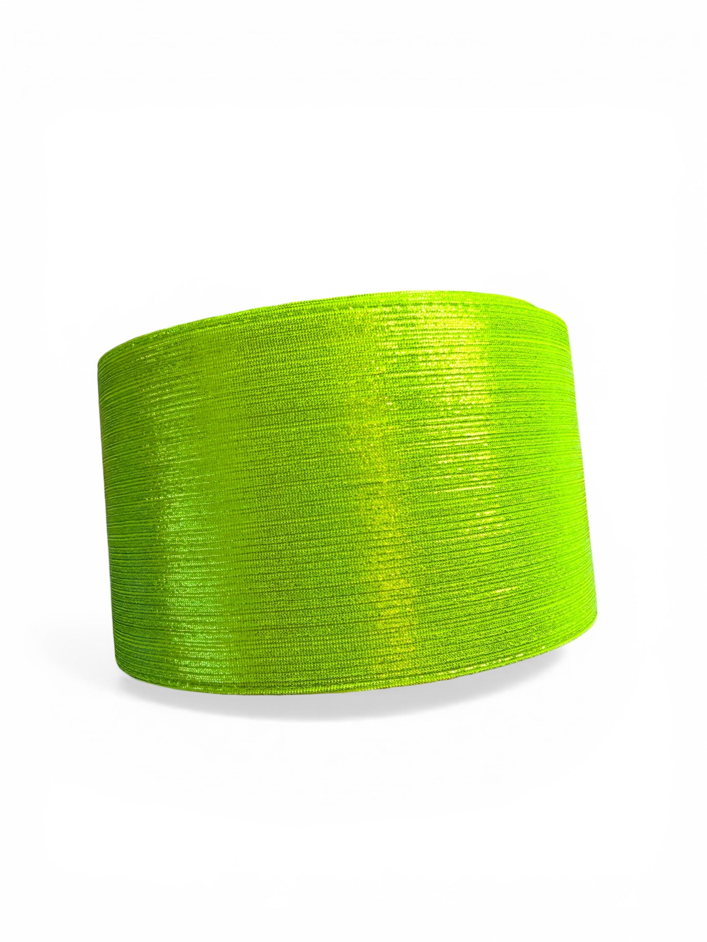 Neon Green Metallic Fabric Ribbon