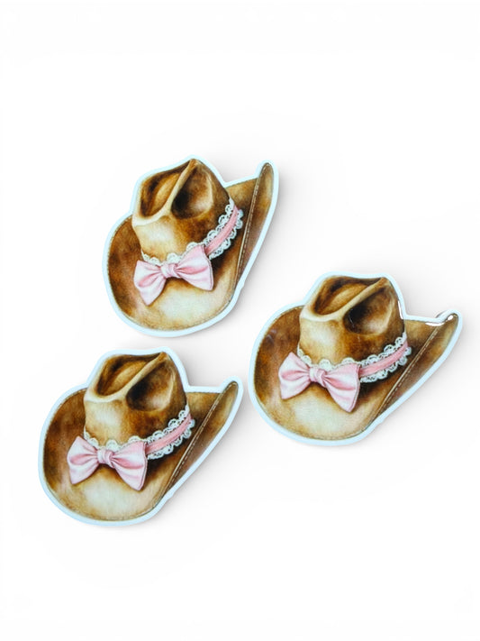 3 resins 5cm Set Pink Bow Vintage Hat