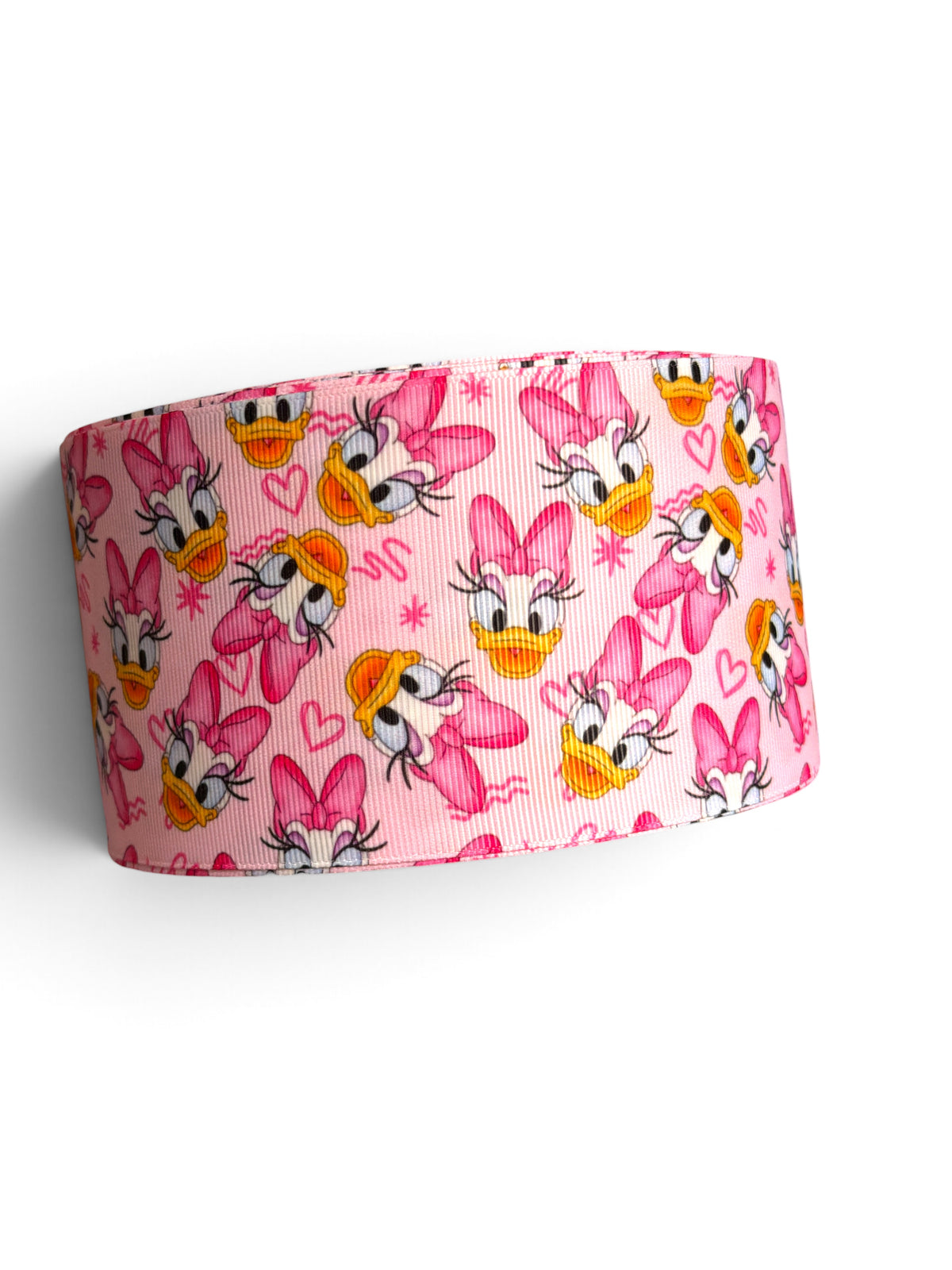 3 Yards 7.5cm-3inch  Daisy In Pink Printed Grosgrain