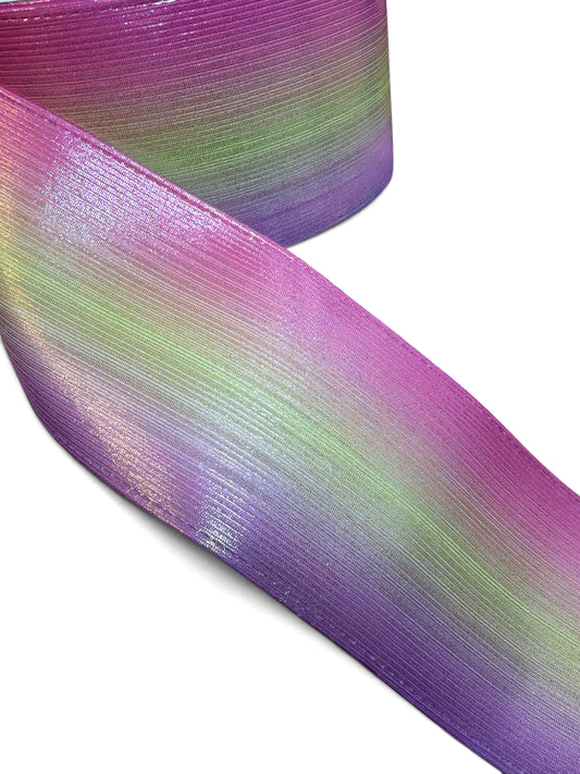 1 Yard Holographic Tri Mix Ribbon 7.5cm/3inch Lluvia Fabric RN3-38