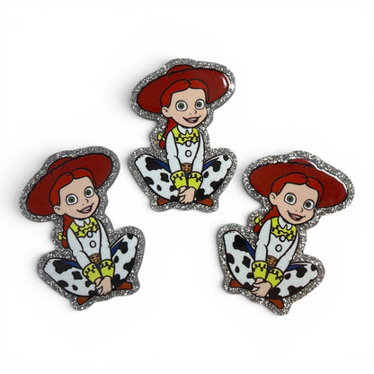 3 Glitter Resins Set Happy Cowgirl 5cm