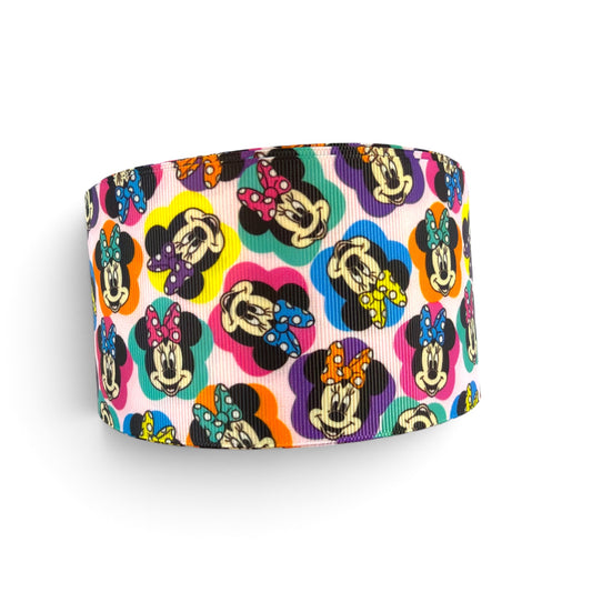 3 Yards  Retro Minnie 7.5cm /3inch Ribbon Printed Grosgrain