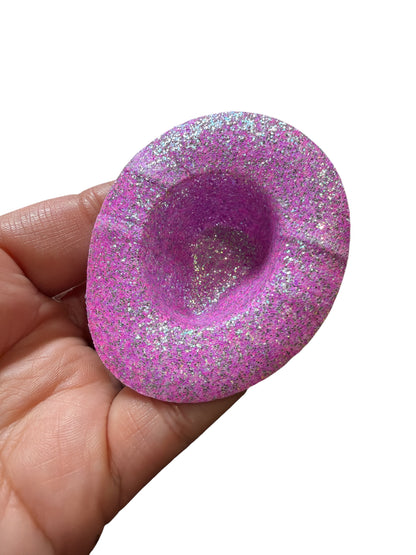 Pair of Pink and Purple Glitter Hats