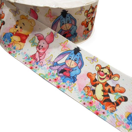 3 yards 5cm Pooh Friends Printed a Grosgrain Ribbon
