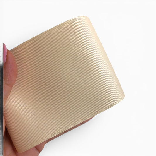 3 yards Creamy Ivory G-08  Solid Grosgrain 7.5cm 3inch