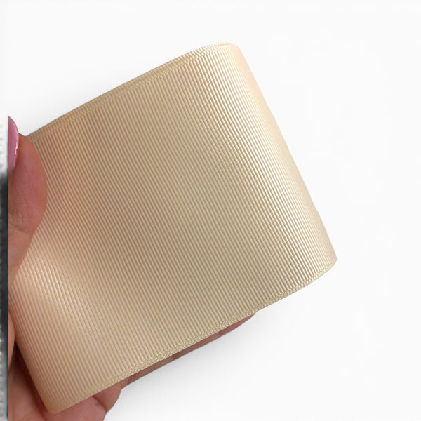 3 yards Creamy Ivory G-08  Solid Grosgrain 7.5cm 3inch