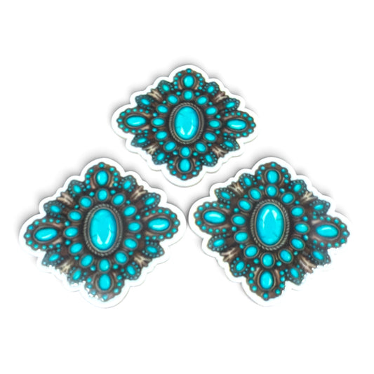 3 planar resins 5cm Turquoise Gem   OBJ-01