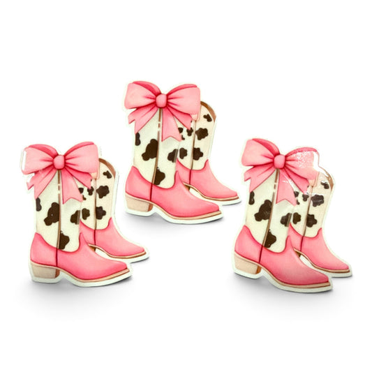 3 resins Bow Boots Pink 5cm CBY-03