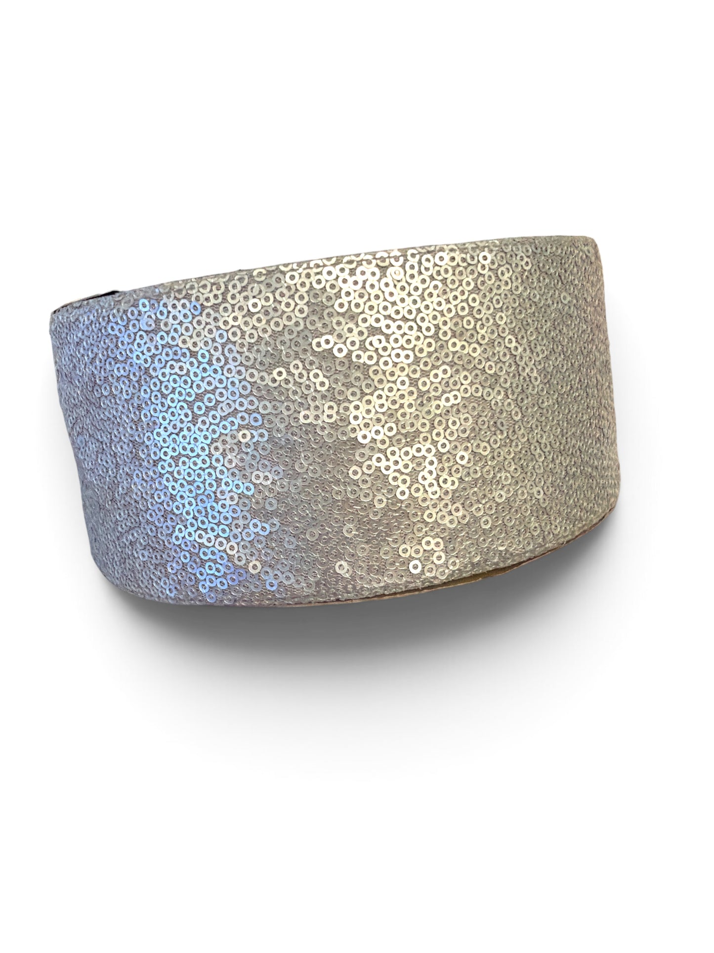 1 Yard 7.5cm/3in Matte Silver  Sequin Ribbon SKU SQN3-22