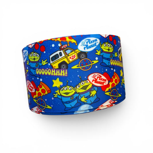 3 Yards  Space Pizza 7.5cm /3inch Ribbon Printed Grosgrain