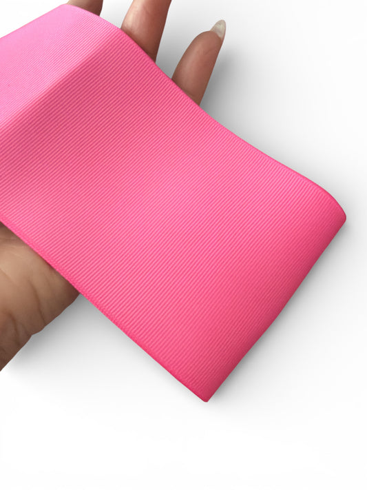 3 yards Barbie  Pink 7.5cm Solid Grosgrain