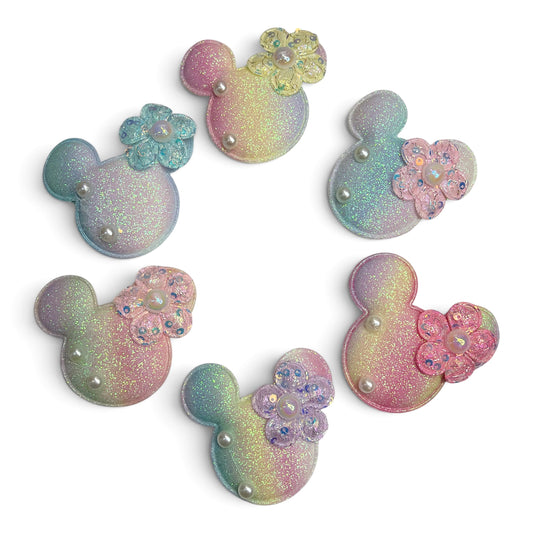 Minnie Glitter Flower 6 Pcs