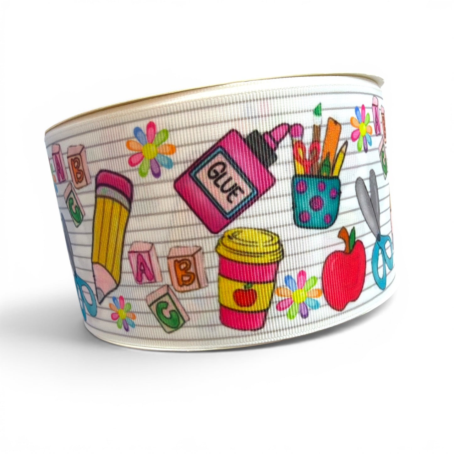 3 Yards School Drawings 7.5cm /3inch Ribbon Printed Grosgrain