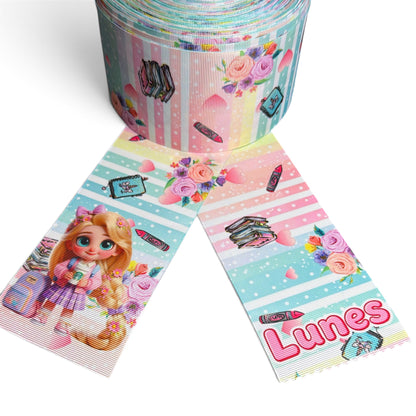 Weekdays School Princesses Semanario Escolar Princesas  7.5cm/3inch