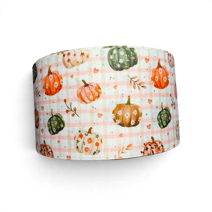 3 Yards 7.5cm-3inch Vintage Pumpkins Printed Grosgrain