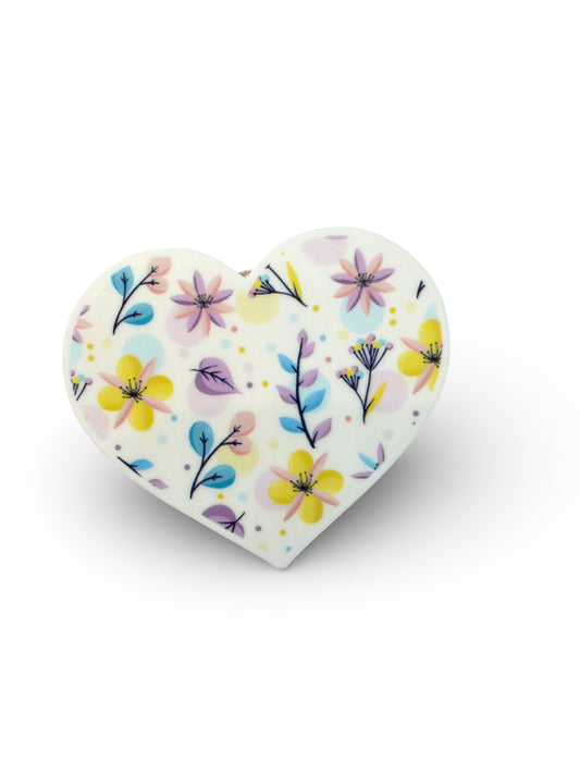 1 resin 5cm Lilac Heart Flowers Planar