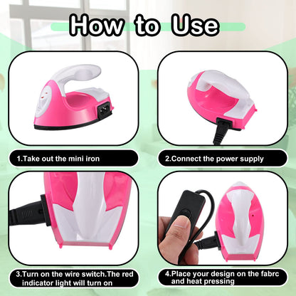 Mini Craft Iron Pink/White Color