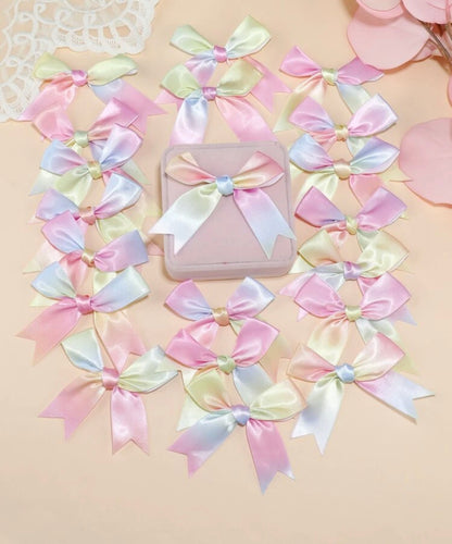 Rainbow  Silk Pre-made Bow 6pcs