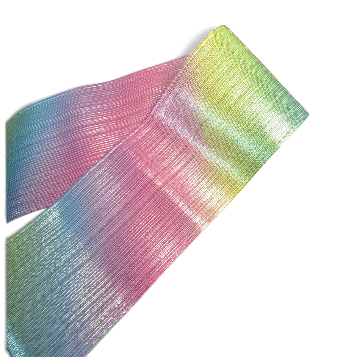 1 yard 7.5cm/3in Holographic Multicolor  Rainbow Metallic  Rain Ribbon RN3-48