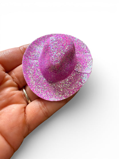 Pair of Pink and Purple Glitter Hats