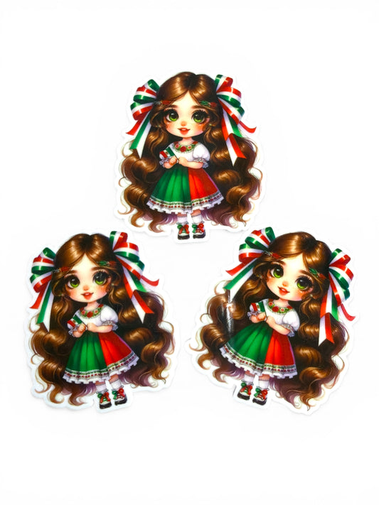 3 resins 5cm red white and green Bows