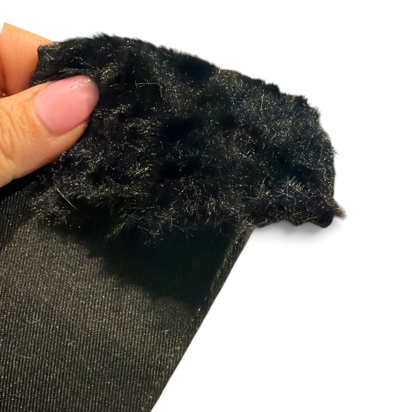 1 yard 7.5cm/3inch wide Plushie Fur Ribbon Black