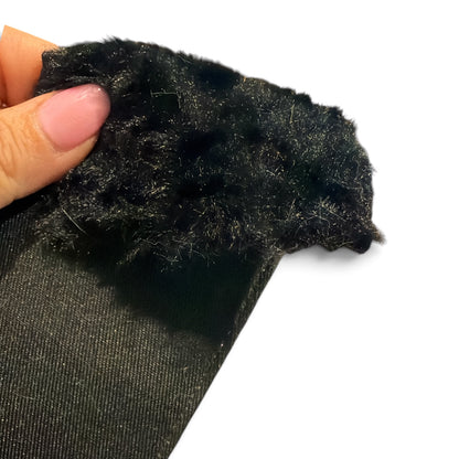 1 yard 7.5cm/3inch wide Plushie Fur Ribbon Black