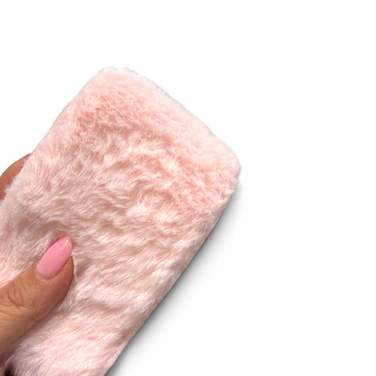1 yard 7.5cm/3inch wide Plushie Fur Ribbon Baby Pink