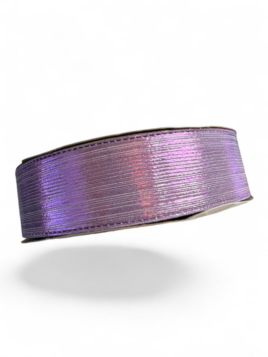 Lilac Metallic Fabric Ribbon