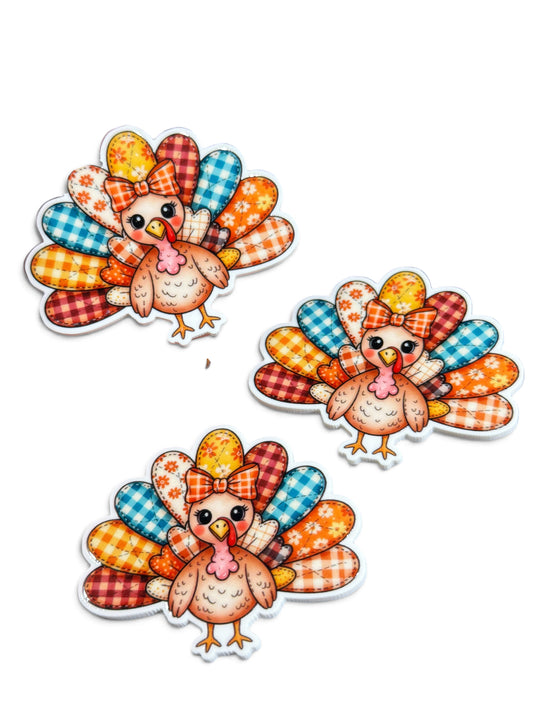 3 resins Flat Planar resins Festive Turkey  5cm