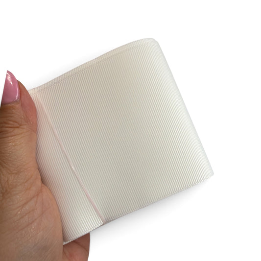 3 yards White G-07  Solid Grosgrain  7.5cm 3inch